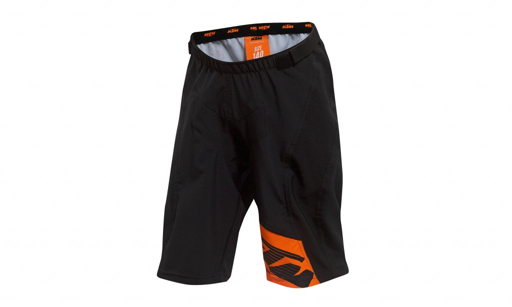 FACTORY ENDURO JUGENDSHORTS SCHWARZ/ORANGE/ROT GRÖSSE 152 + 164