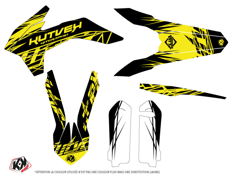KTM EXC-EXCF Dirt Bike Eraser Fluo Grafik-Kit Gelb