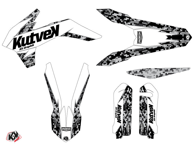 KTM 250 SX Dirt Bike Predator Grafikkit Weiß