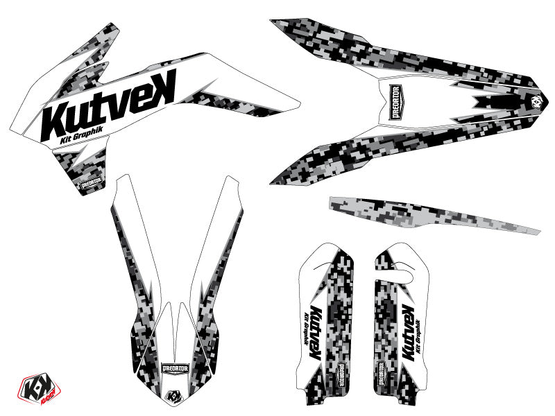 KTM EXC-EXCF Dirt Bike Predator Grafikkit Weiß