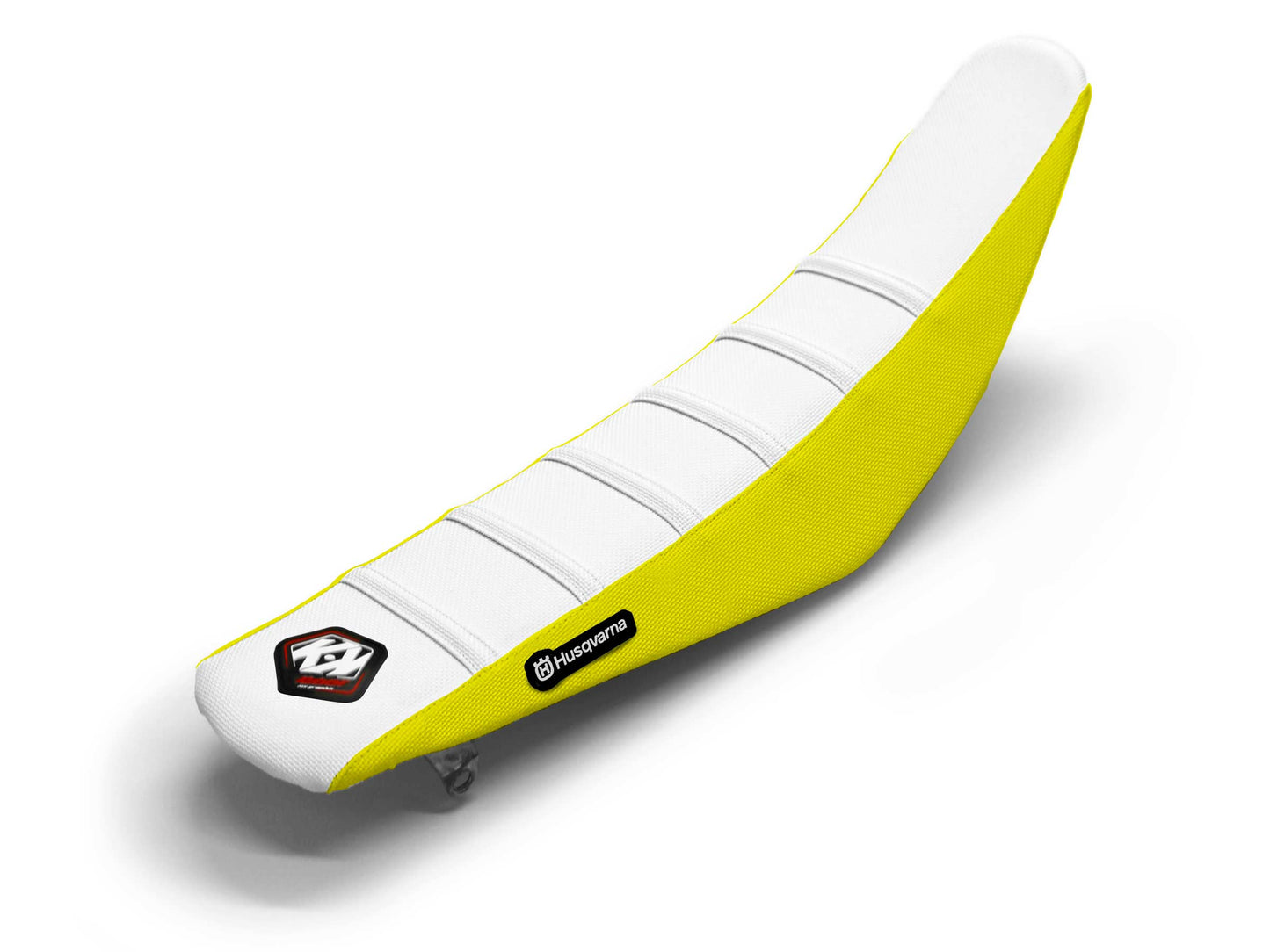 Weiß/Gelber Sitzbezug 6 Rippen - HUSQVARNA TE 125 (2015-2019)