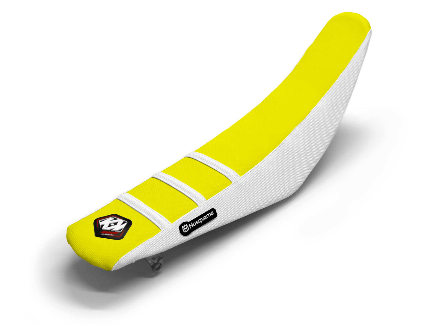 Weiß/Gelber Sitzbezug 3-Rippen - HUSQVARNA FE 250 (2015-2024)