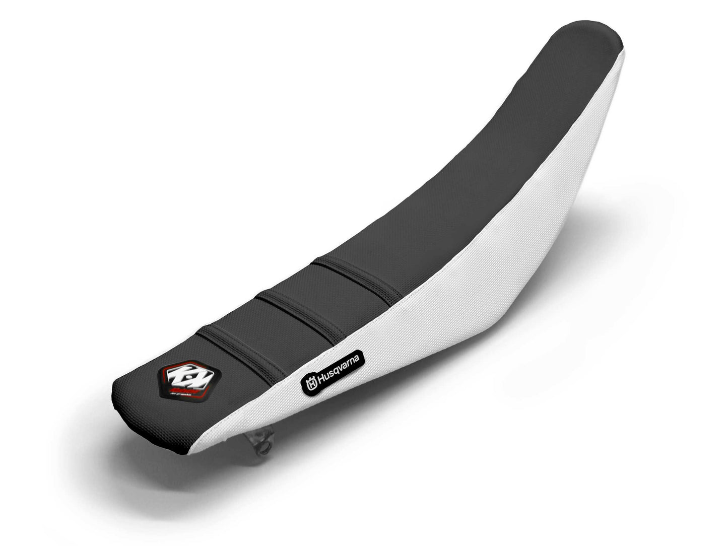 Weiß/Schwarzer Sitzbezug 3-Rippen - HUSQVARNA TE 125 (2015-2019)