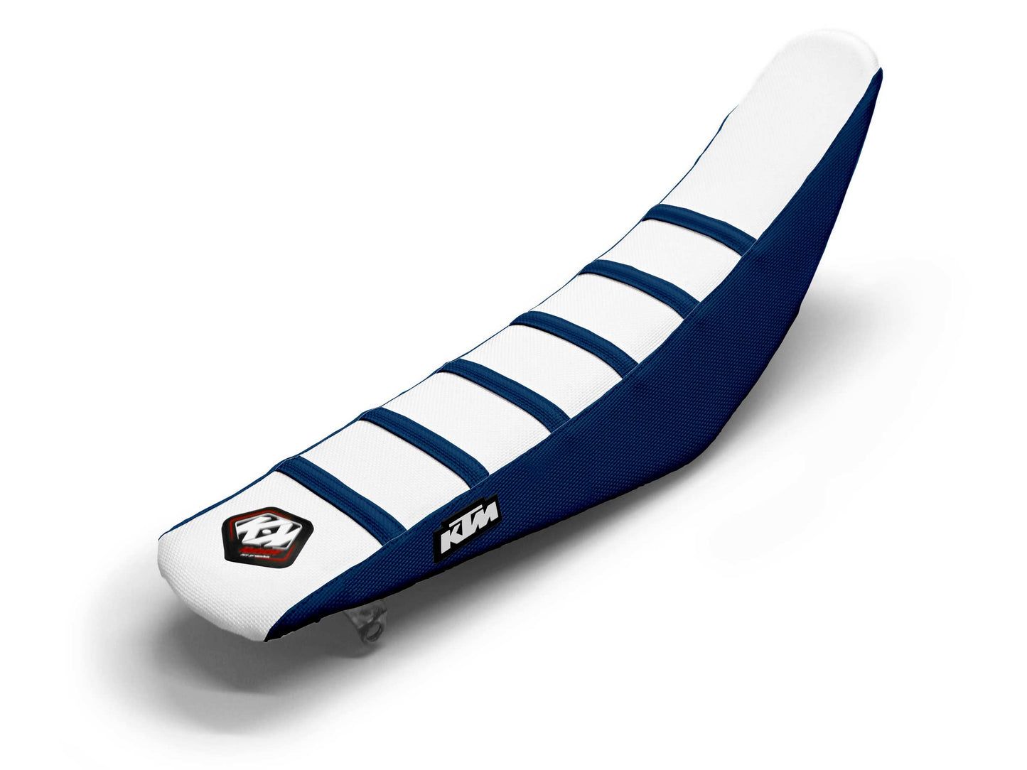 Weißer/Marineblauer Sitzbezug 6-Rippen - KTM SX 85 (2004-2018)