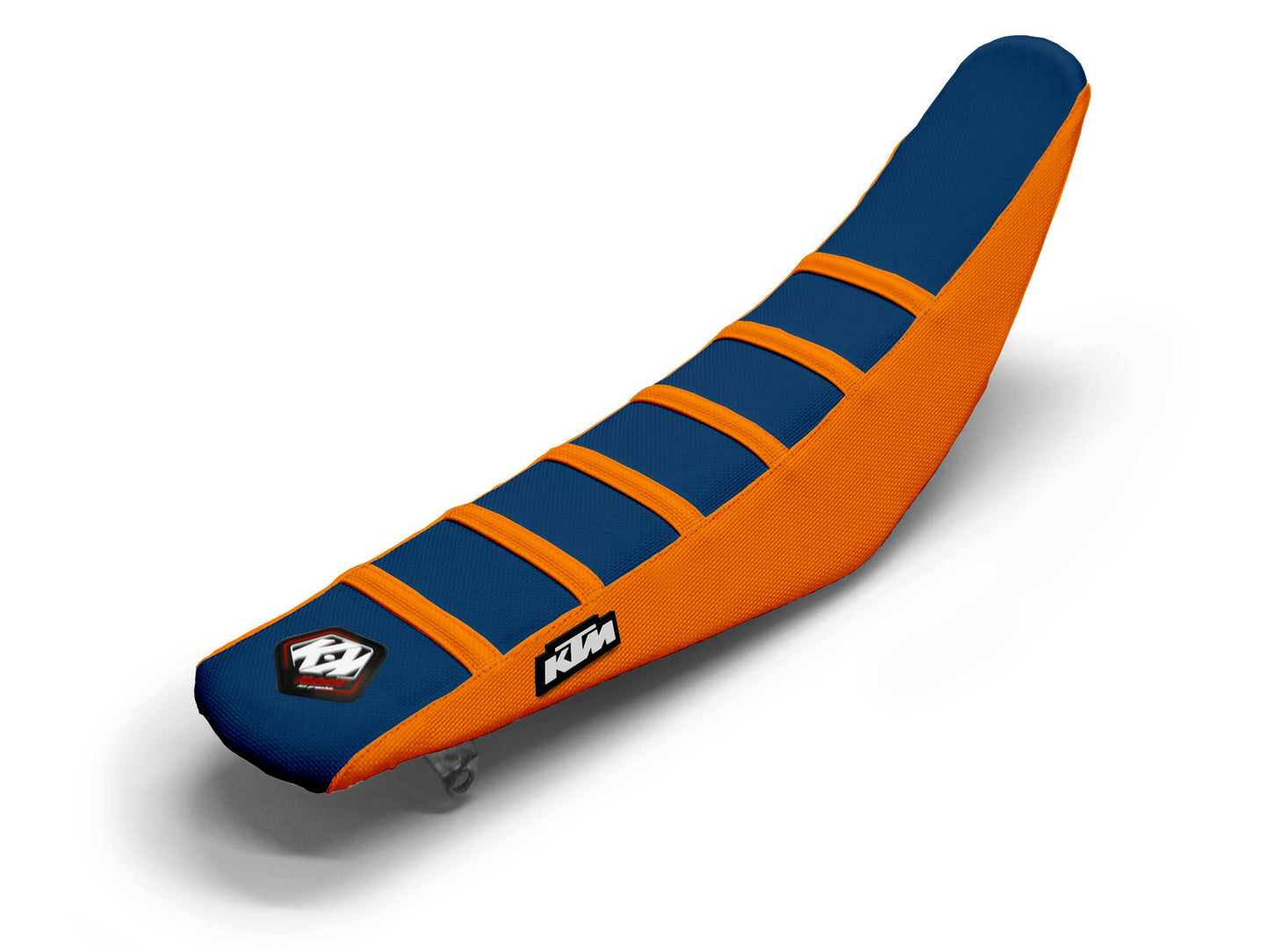 Sitzbezug Orange/Marineblau, 6 Rippen - KTM SX 300 (2023-2023)