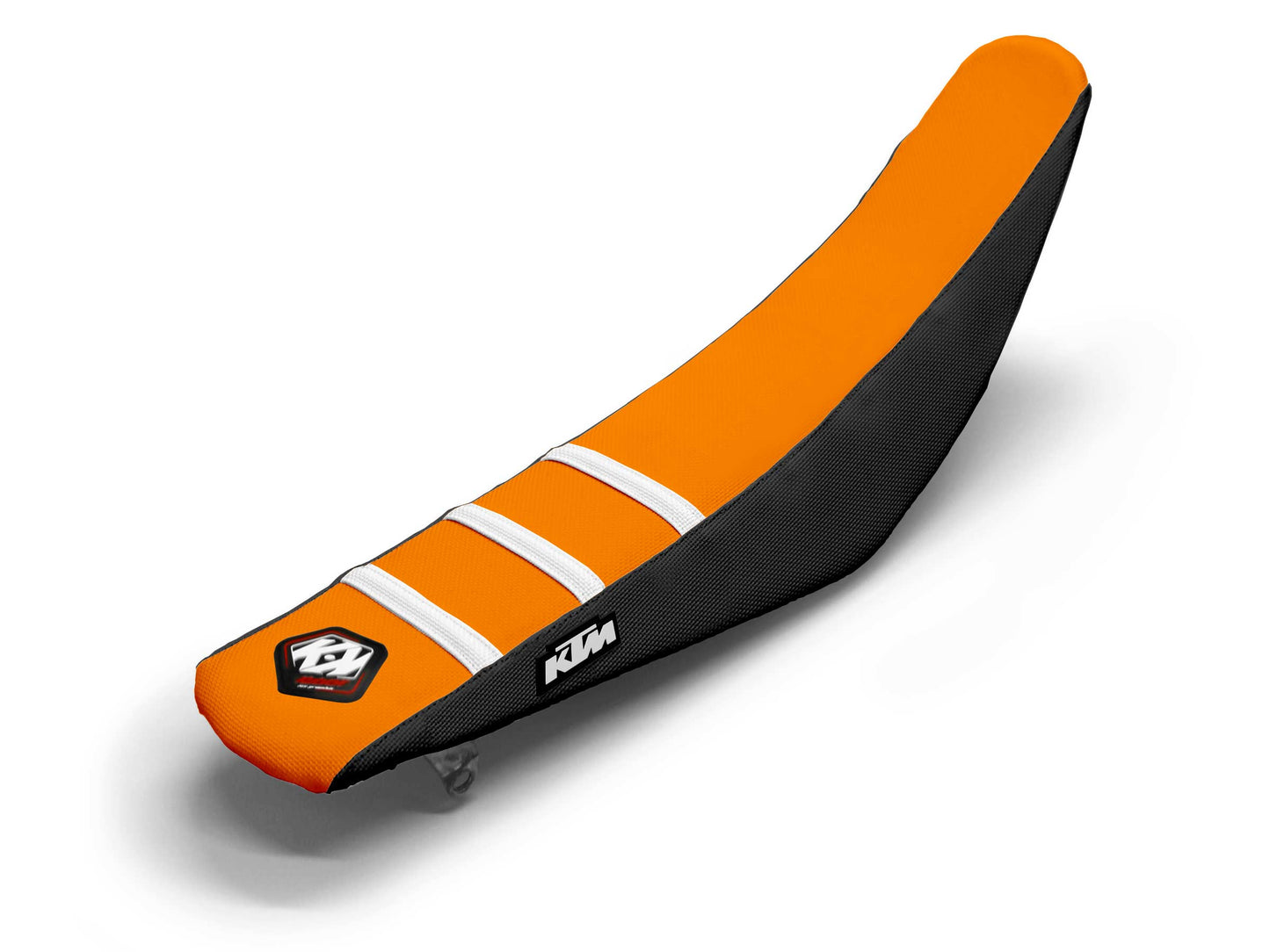 Sitzbezug Weiß/Schwarz/Orange, 3-Rippen - KTM SX 250 (1993-2023)