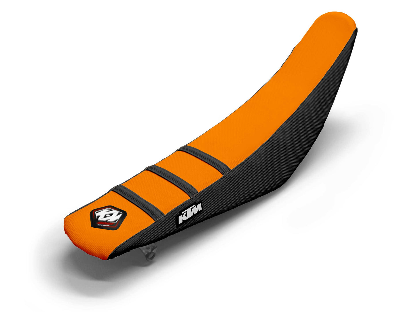 Sitzbezug Schwarz/Orange 3-Rippen - KTM EXC 125 (2008-2016)