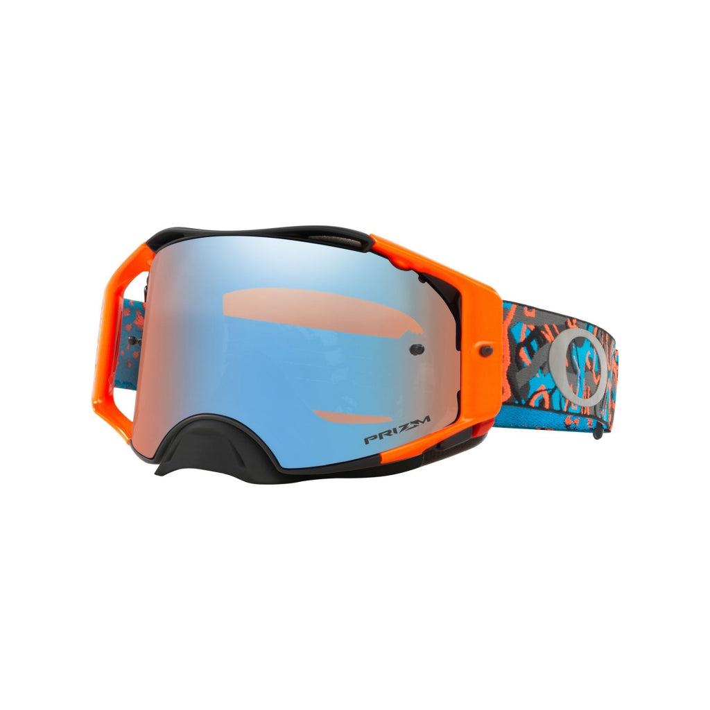 CROSS GLASSES OAKLEY AIRBRAKE MX CAMO VINE NIGHT ORANGE BLUE - PRIZM SAPPHIRE LENS