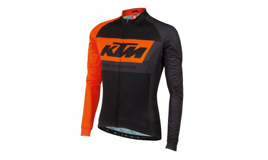 FACTORY TEAM JERSEY LANGARM SCHWARZ/ORANGE/GRAU GRÖSSE M