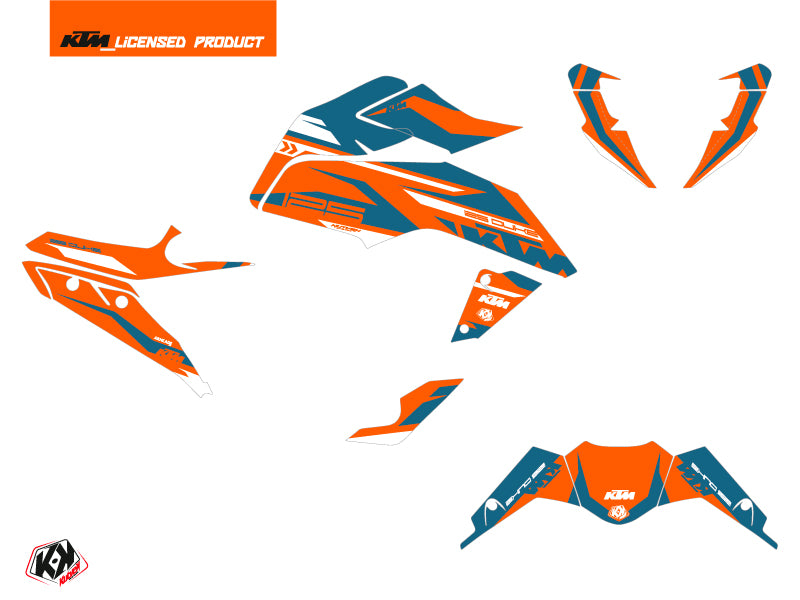 KTM Duke 125 Street Bike Arkade Grafik-Kit Orange Blau