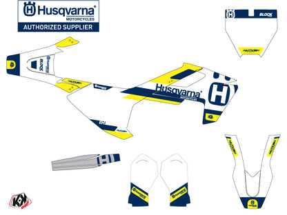 Husqvarna TC 65 Dirt Bike Block Grafik-Kit Blau Gelb