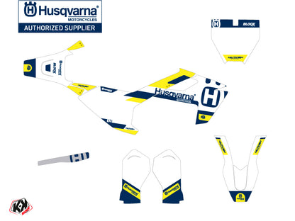 Husqvarna EE-5 Dirt Bike Block Grafik-Kit Blau Gelb