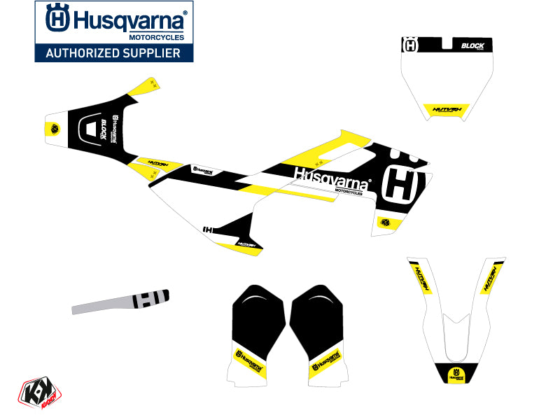 Husqvarna TC 50 Dirt Bike Block Grafik-Kit Schwarz Gelb