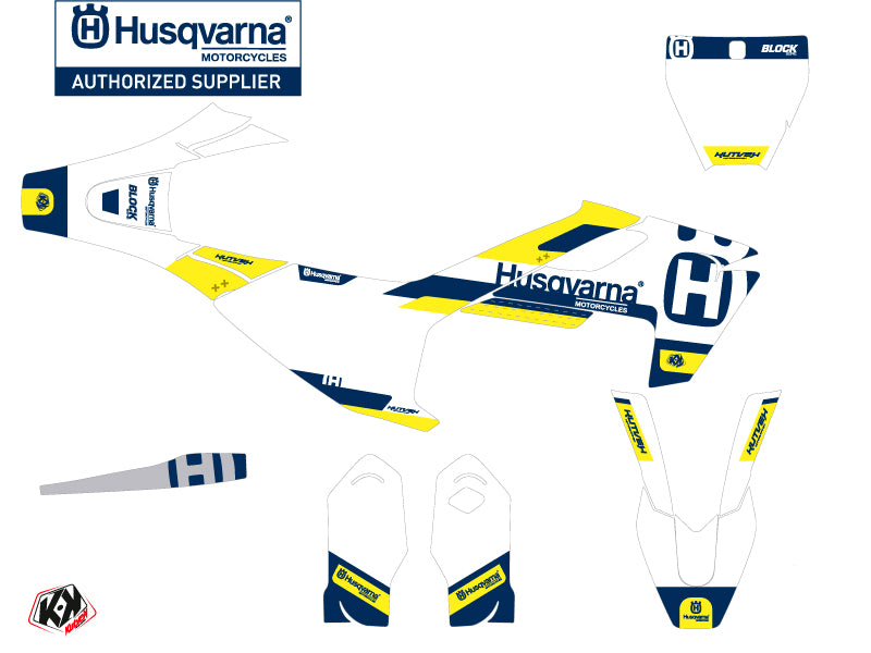 Husqvarna TC 85 Dirt Bike Block Grafik-Kit Blau