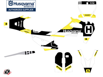 Husqvarna 450 FS Dirt Bike Block Grafik-Kit Schwarz Gelb