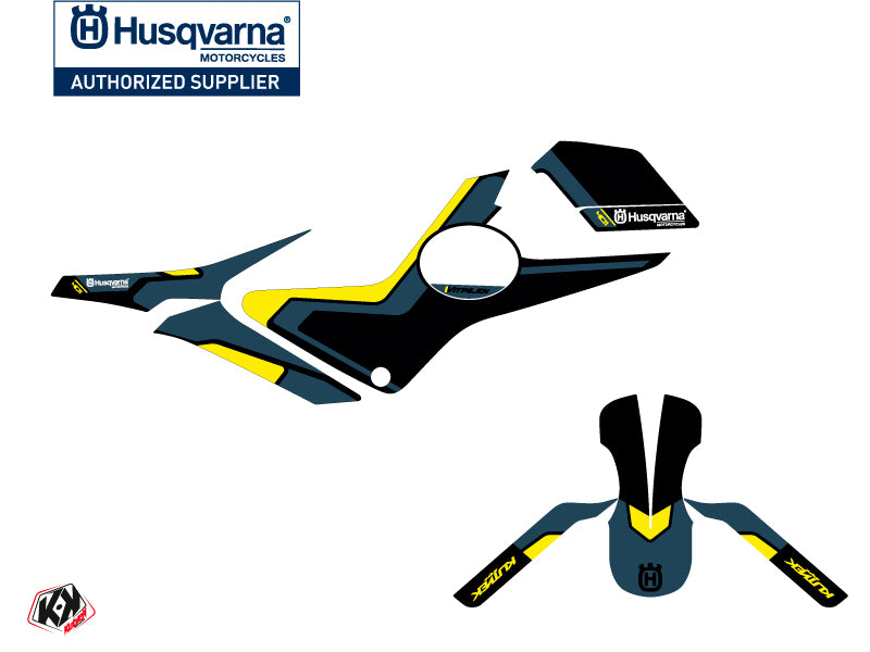 Husqvarna Vitpilen 401 Street Bike Bobber Grafikkit Blau Gelb