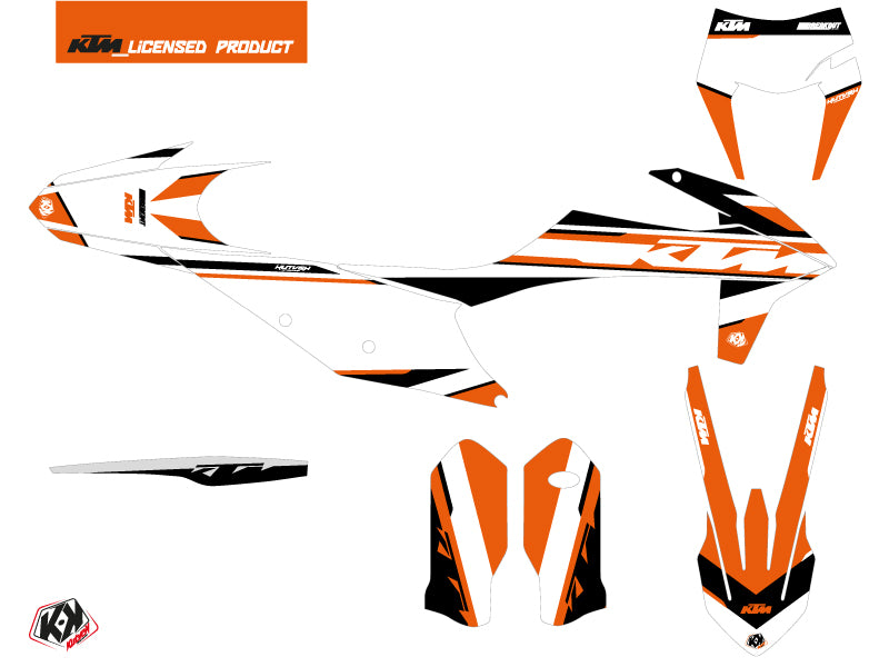 KTM EXC-EXCF Dirt Bike Breakout Grafikkit Schwarz Orange Weiß