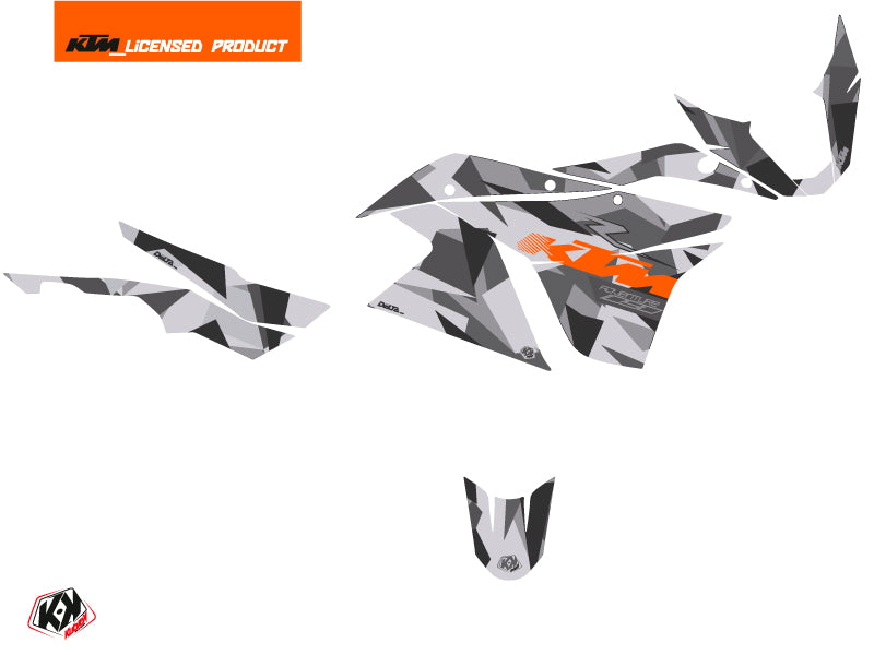 KTM 1090 Adventure R Straßenmotorrad Delta Grafikkit Grau Orange