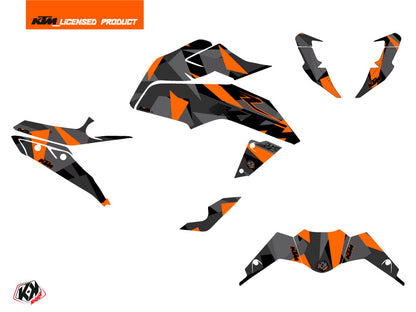 KTM Duke 390 Straßenmotorrad Delta Grafikkit Schwarz Orange