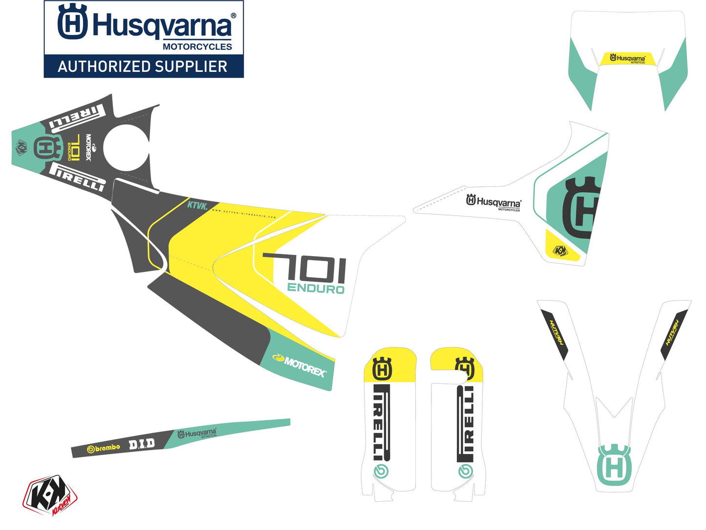 Husqvarna 701 Enduro Dirt Bike Discovery Grafikset Grün