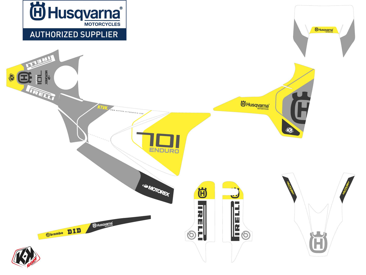 Husqvarna 701 Supermoto Dirt Bike Discovery Grafikset Grau