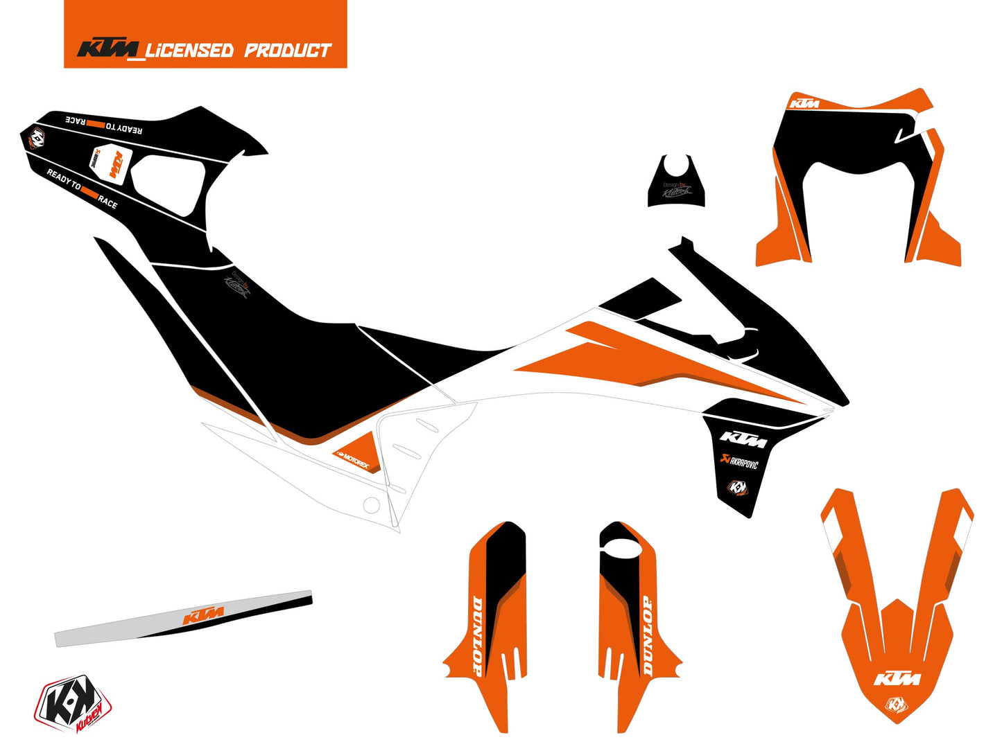 KTM 690 SMC R Dirt Bike DNA Grafikkit Weiß