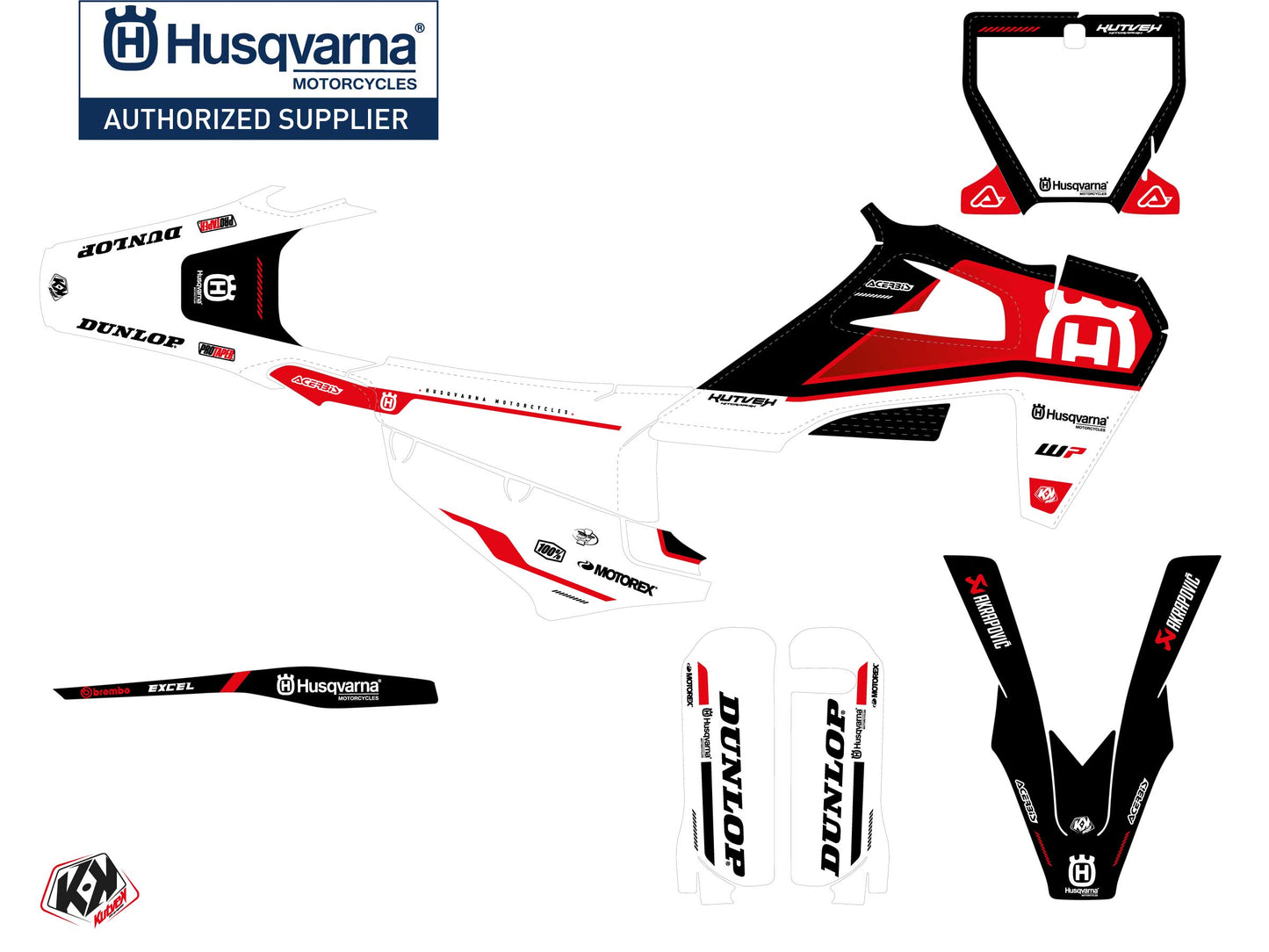 Husqvarna FC 350 Dirt Bike D-SKT Grafikkit Rot