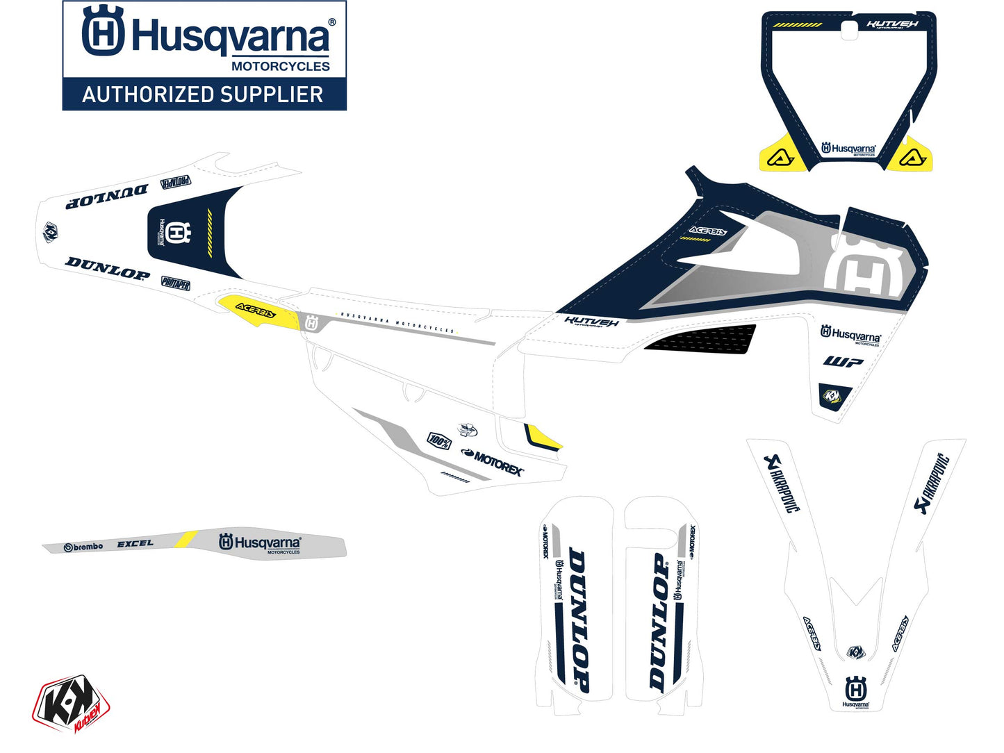 Husqvarna FC 450 Dirt Bike D-SKT Grafikkit Blau