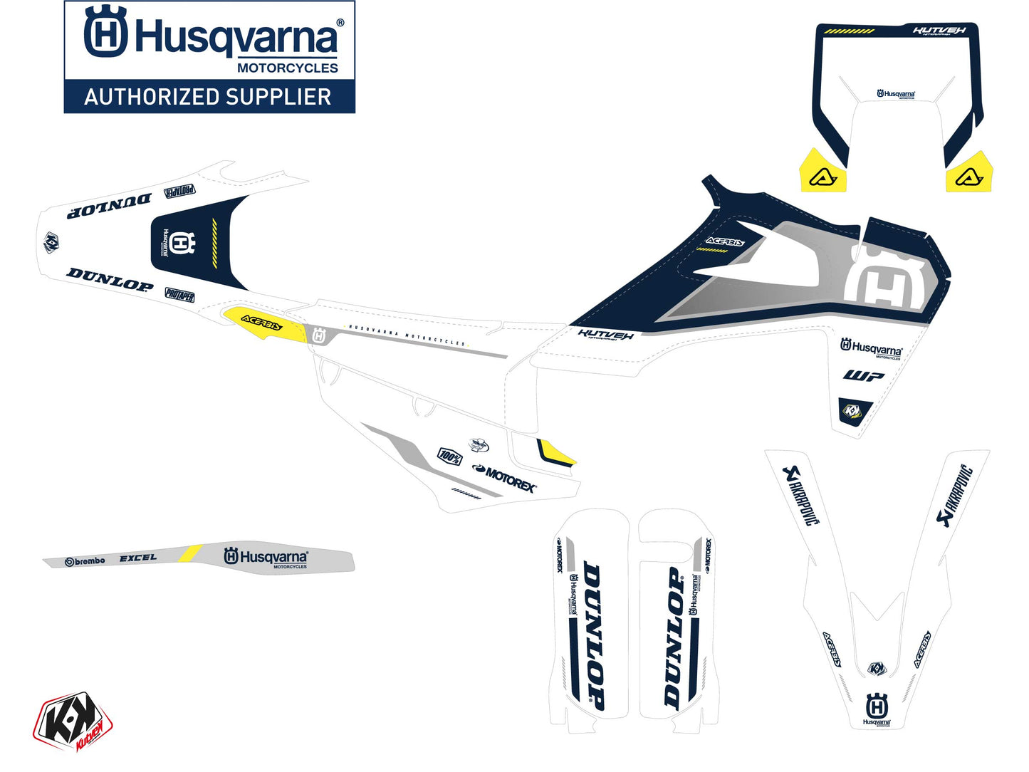 Husqvarna 250 FE Dirt Bike D-SKT Grafikkit Blau