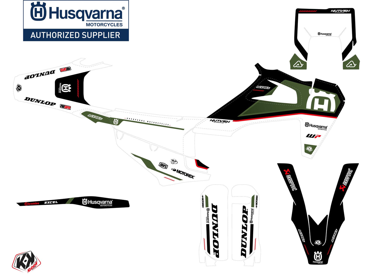 Husqvarna 501 FE Dirt Bike D-SKT Grafikkit Khaki