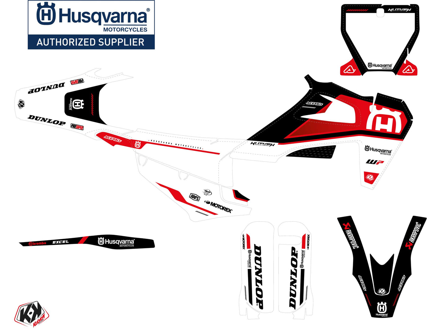 Husqvarna 450 FS Dirt Bike D-SKT Grafikkit Rot