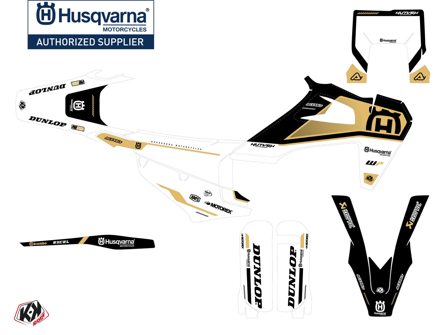 Husqvarna 250 TE Dirt Bike D-SKT Grafikkit Sand