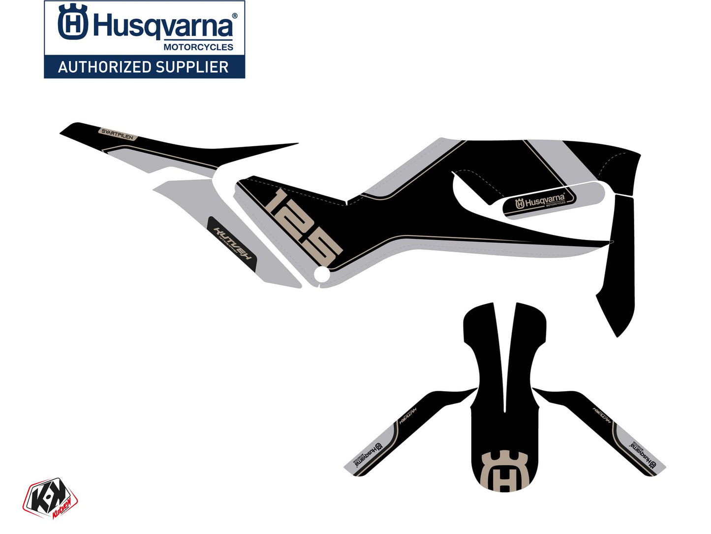 Husqvarna Svartpilen 125 Street Bike DUSK Grafik-Kit Schwarz Grau