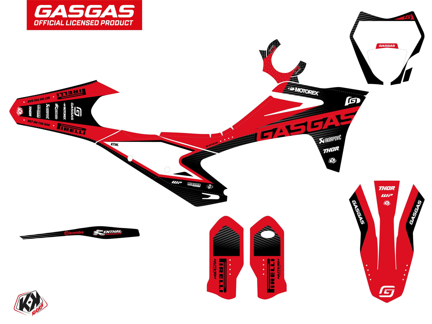 GASGAS ECF Dirt Bike Dynamik Grafik-Kit Schwarz