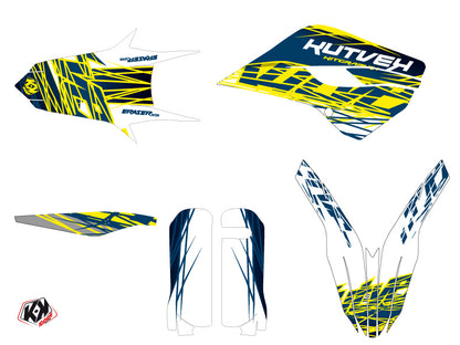 Husqvarna 125 TE Dirt Bike Radiergummi-Grafikset Gelb Blau
