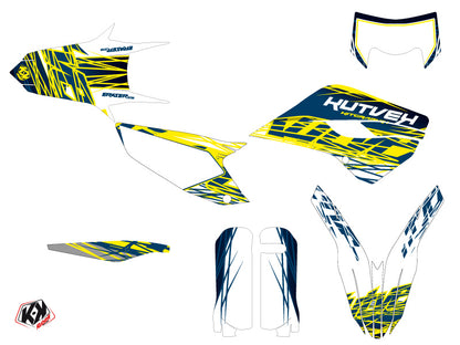Husqvarna 300 TE Dirt Bike Radiergummi-Grafikset Gelb Blau