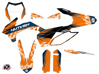 KTM EXC-EXCF Dirt Bike Eraser Grafik-Kit Blau Orange