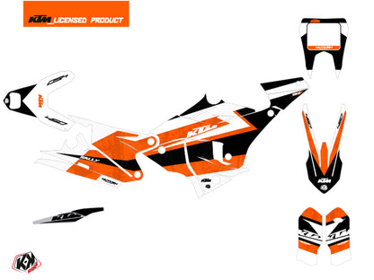 KTM 450 Rally Dirtbike Eskap Grafikkit Orange Weiß
