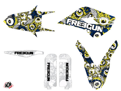 Husqvarna 125 TE Dirt Bike Freegun Eyed Grafikset Blau Gelb