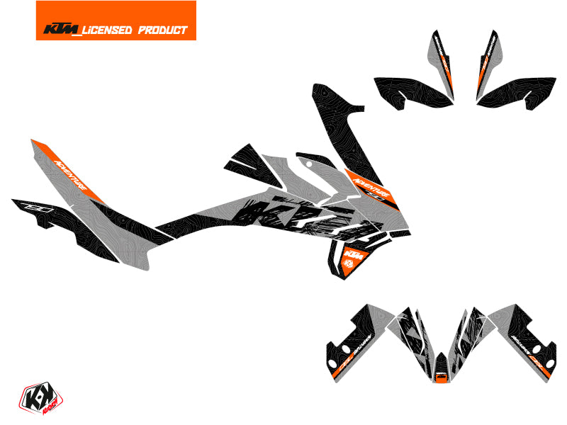 KTM 790 Adventure Street Bike Ausrüstungs-Dekor-Kit Grau Orange