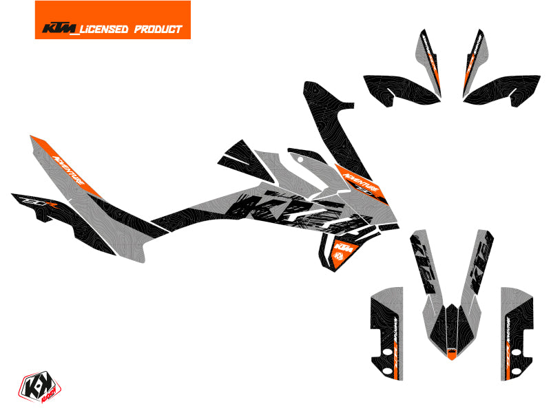 KTM 890 Adventure R Street Bike Ausrüstungs-Dekor-Kit Grau Orange