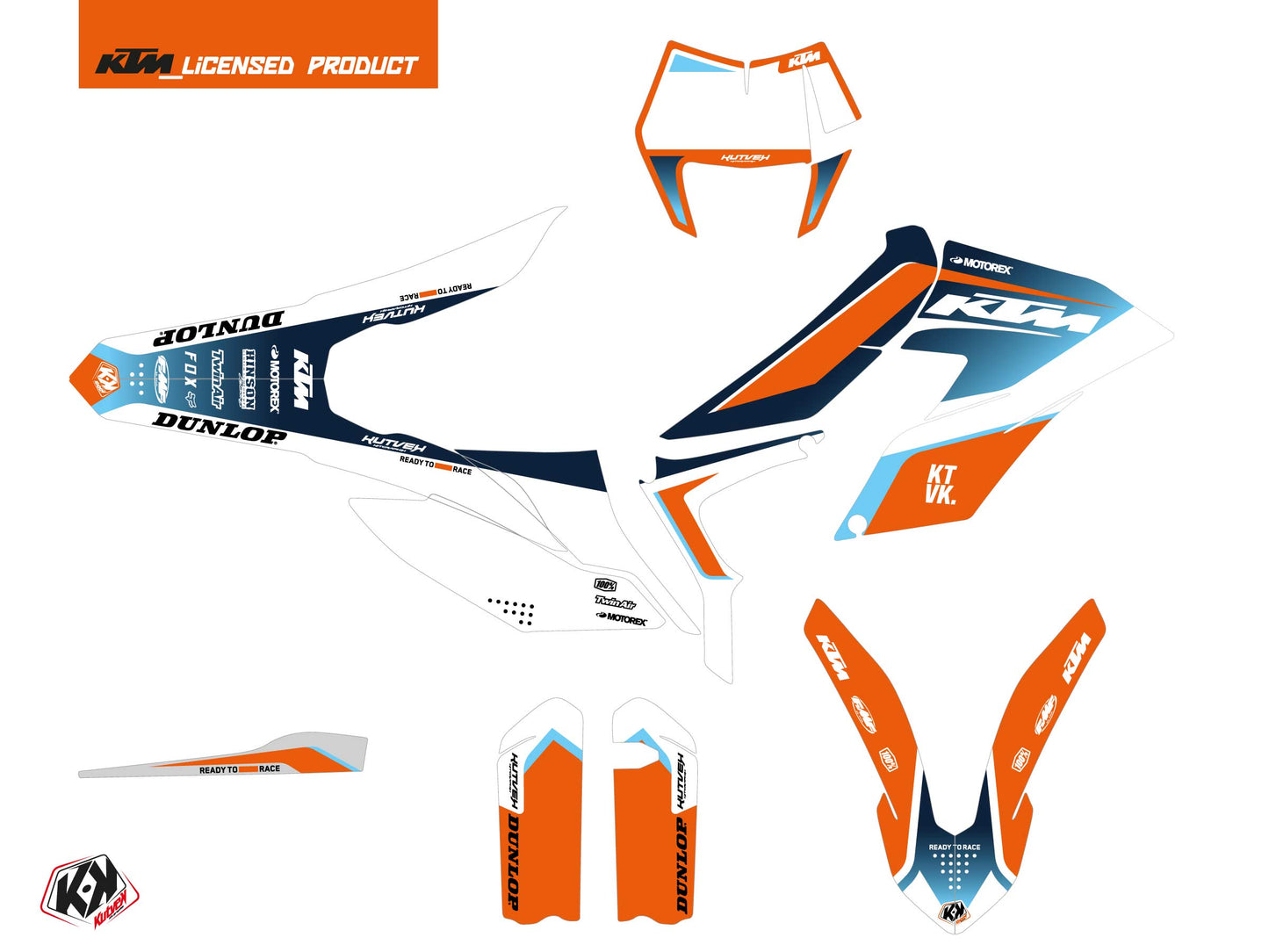 KTM 350 FREERIDE Dirt Bike Genesis Grafikkit Blau