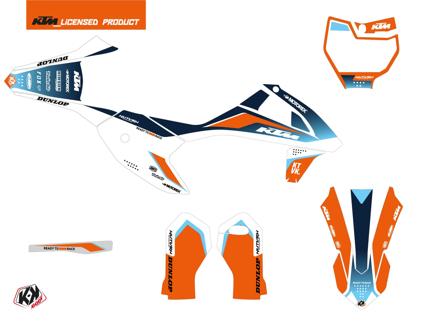 KTM SX-E 5 Dirt Bike Genesis Grafikkit Blau