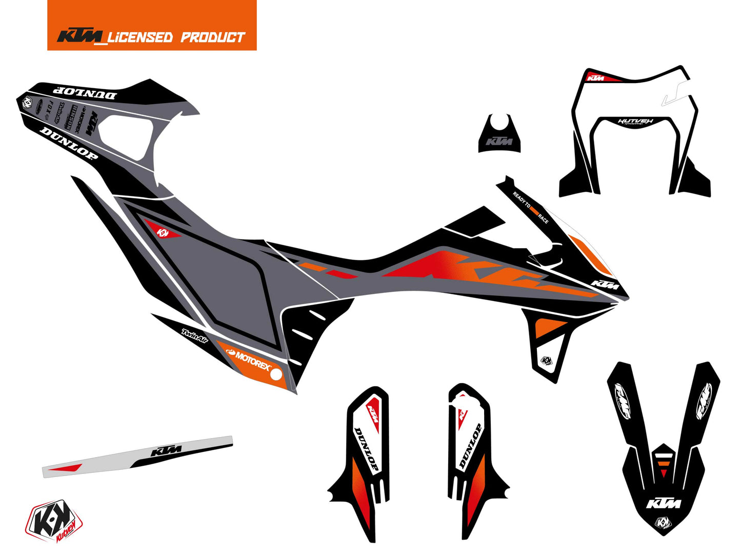 KTM 690 SMC R Dirt Bike Global Grafik-Kit Schwarz
