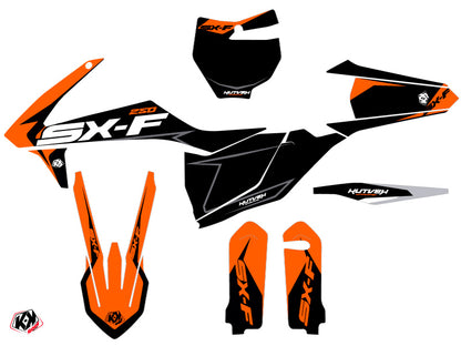 KTM 250 SXF Dirt Bike Halftone Grafikkit Schwarz Orange