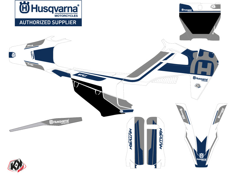 Husqvarna FC 250 Dirt Bike Heritage Grafik-Kit Weiß Grau