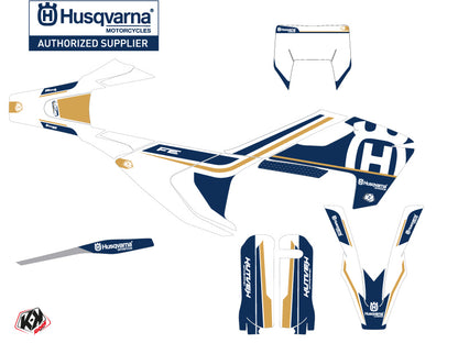 Husqvarna 350 FE Dirt Bike Heritage Grafik-Kit Weiß