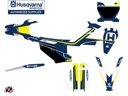 Husqvarna TC 125 Dirt Bike Heritage Grafik-Kit Blau Weiß