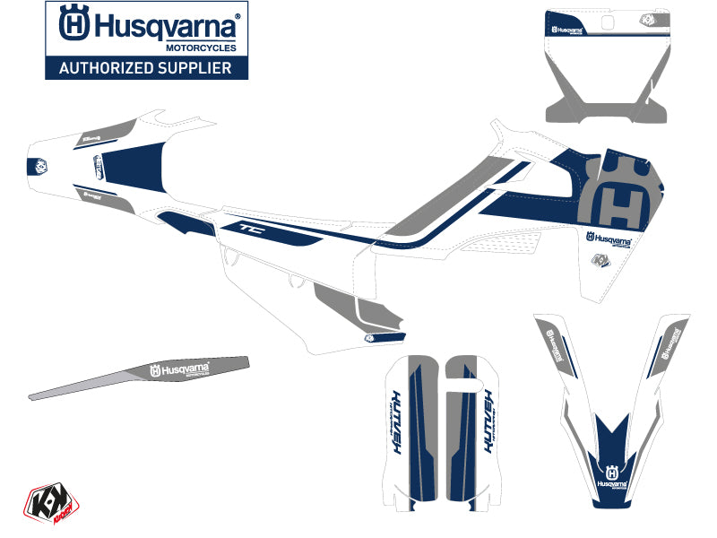 Husqvarna TC 250 Dirt Bike Heritage Grafik-Kit Weiß Grau