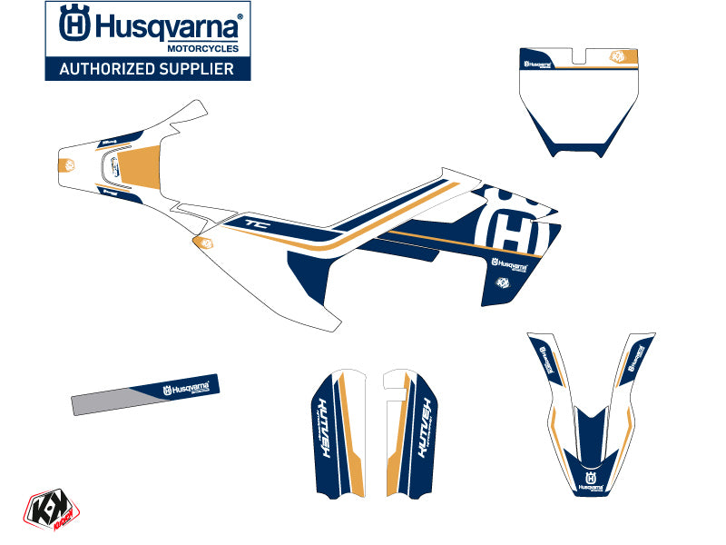 Husqvarna TC 50 Dirt Bike Heritage Grafik-Kit Weiß
